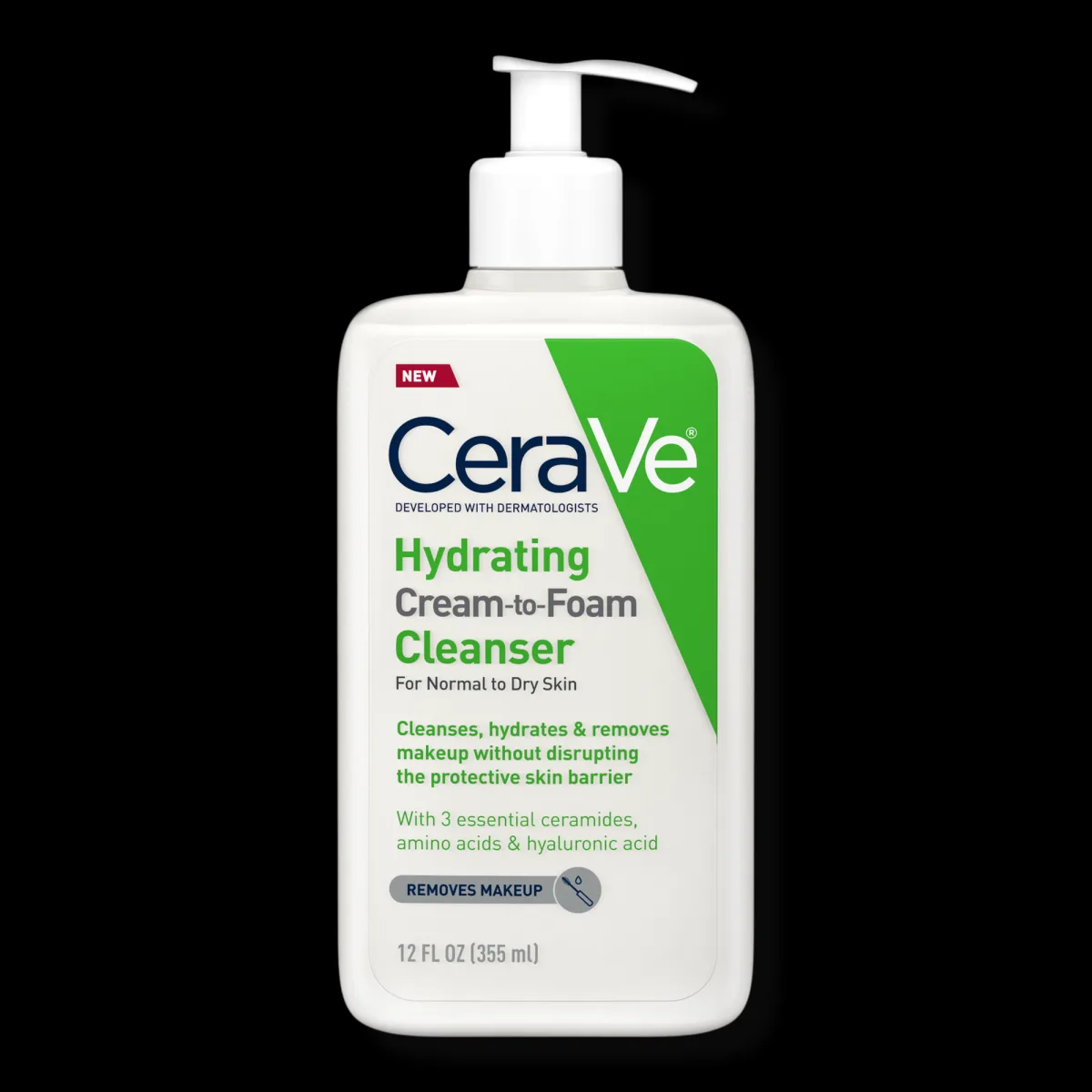 CeraVe Hydrating Cream‑to‑Foam Cleanser — limpeza suave com hidratação